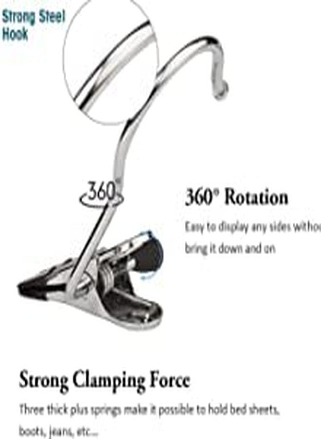 ZIVIK 7 PCS Laundry Hanging Hooks Clips Hanger Clips Boot Hangers Stainless Steel Portable Travel Hanging Drying Clothes Pins for Closet Home Clothing Trouser Towel Sock (7) - Image 2